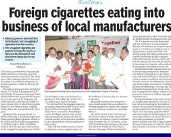 Foreign cigarettes eating into business of local manufacturers [The Hans India]_29102021