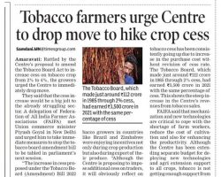 Tobacco farmers urge Centre to drop move to hike crop cess [The Times of India]_30052022