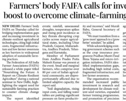 Farmers' body FAIFA calls for investment boost to overcome climate farming barriers [MillenniumPost]_06062025