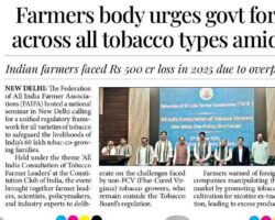 Farmers body urges govt for uniform regulation across all tobacco types amid market imbalances [Millennium Post]_10102025