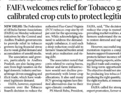 FAIFA welcomes relief for Tobacco growers, urges calibrated crop cuts to protect legitimate growers [Millennium Post]